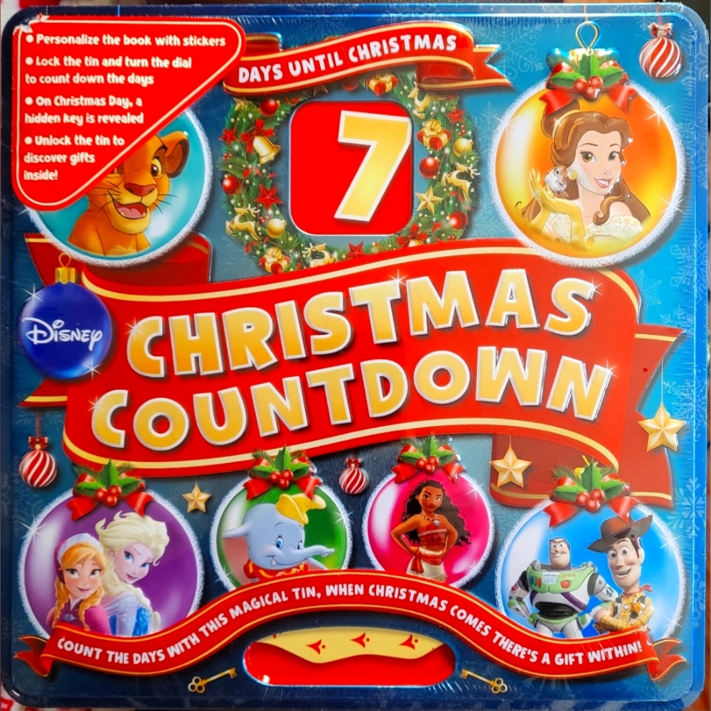 Disney Seven Days Until Christmas Countdown Magical Countdown Tin New Sealed